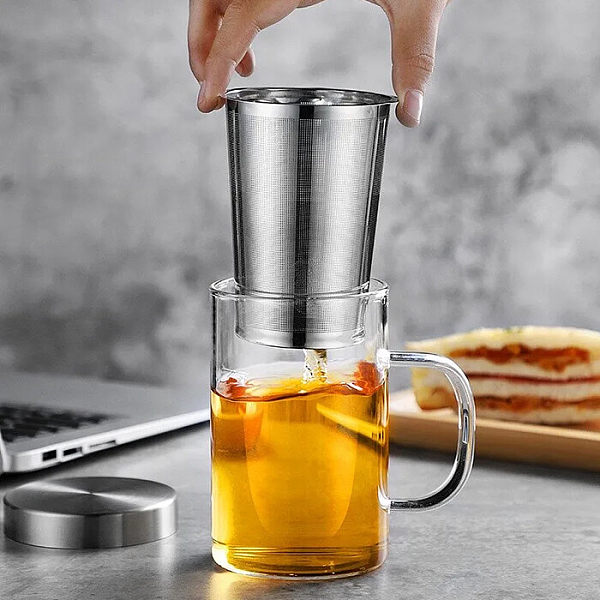 Office stainless steel glass tea cup heatresistant glass men's glass tea cup Office stainless steel glass tea cup heatresistant glass men's glass tea cup