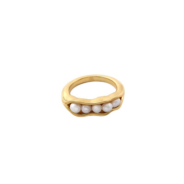 2Artificial pearl crown ring female niche design personalized ring index finger ring 2Artificial pearl crown ring female niche design personalized ring index finger ring