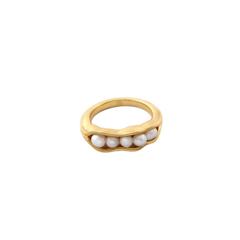 2Artificial pearl crown ring female niche design personalized ring index finger ring 2Artificial pearl crown ring female niche design personalized ring index finger ring