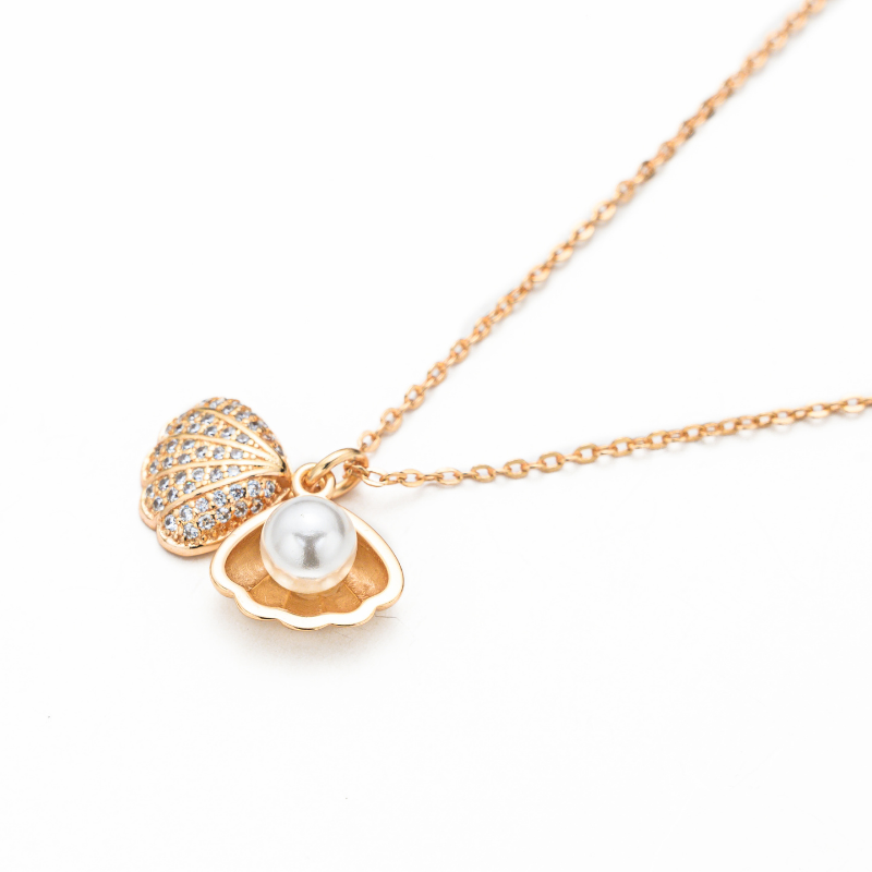 2Sweater clavicle necklace women sterling silver shell 2Sweater clavicle necklace women sterling silver shell
