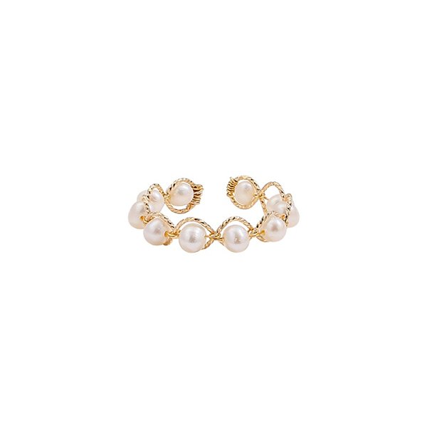 1Artificial pearl crown ring female niche design personalized ring index finger ring 1Artificial pearl crown ring female niche design personalized ring index finger ring