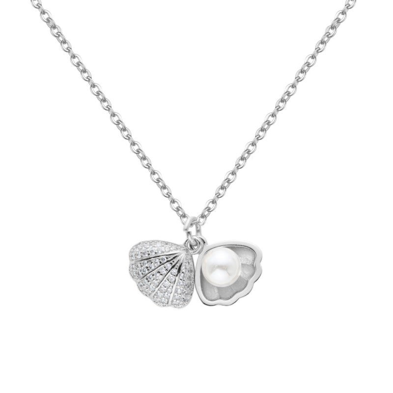 2Sweater clavicle necklace women sterling silver shell 2Sweater clavicle necklace women sterling silver shell