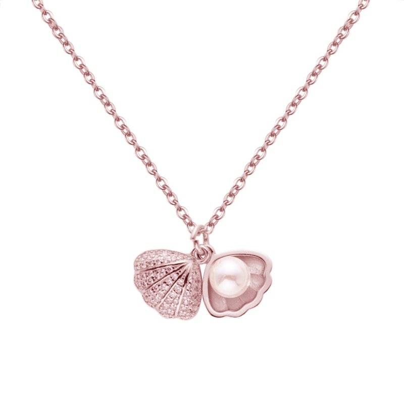 2Sweater clavicle necklace women sterling silver shell 2Sweater clavicle necklace women sterling silver shell