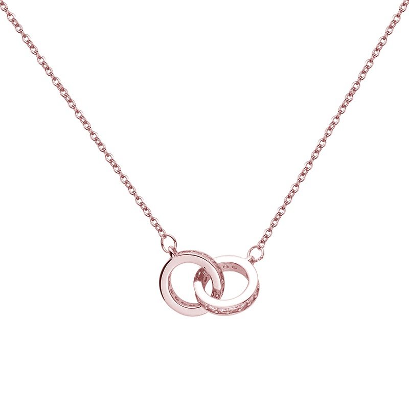 3Sweater clavicle necklace female sterling silver double ring light luxury niche design ins simple jewelry 3Sweater clavicle necklace female sterling silver double ring light luxury niche design ins simple jewelry