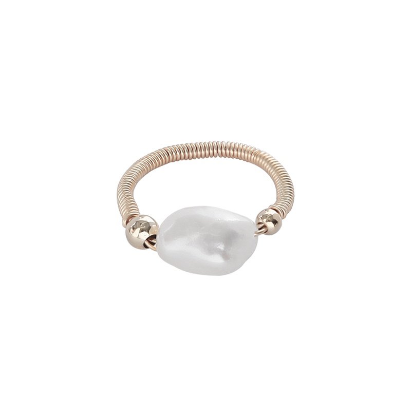 3i pearl inlaid niche design high-end French retro temperament middle finger ring female 3i pearl inlaid niche design high-end French retro temperament middle finger ring female