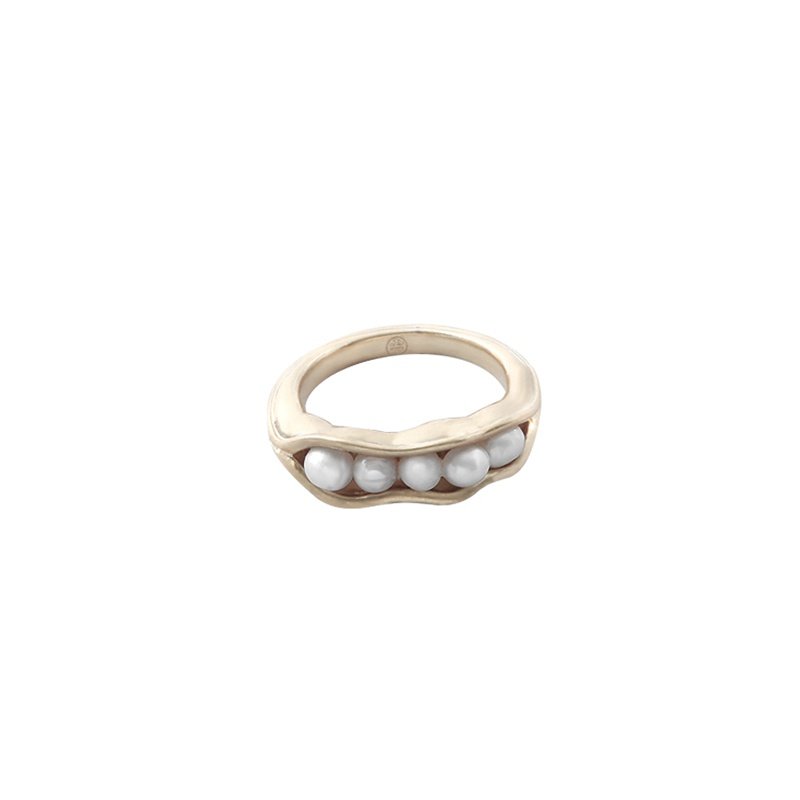 2Artificial pearl crown ring female niche design personalized ring index finger ring 2Artificial pearl crown ring female niche design personalized ring index finger ring