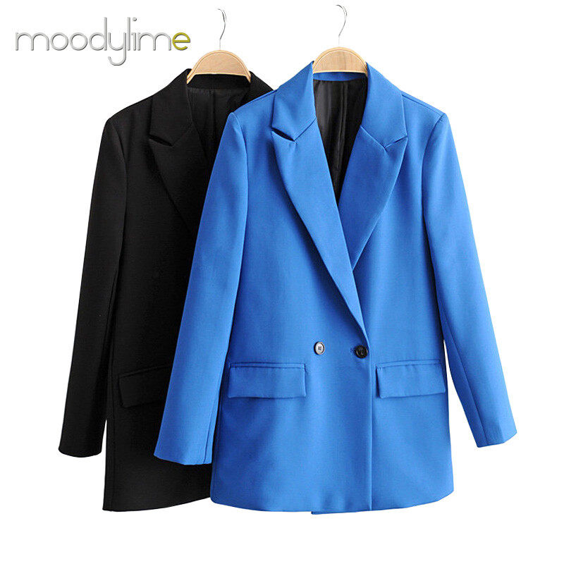 Lapel Neck Double Breasted Blazer Lapel Neck Double Breasted Blazer