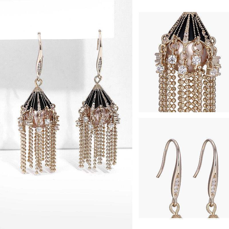 Drop earrings in bead design s925 hoop Drop earrings in bead design s925 hoop