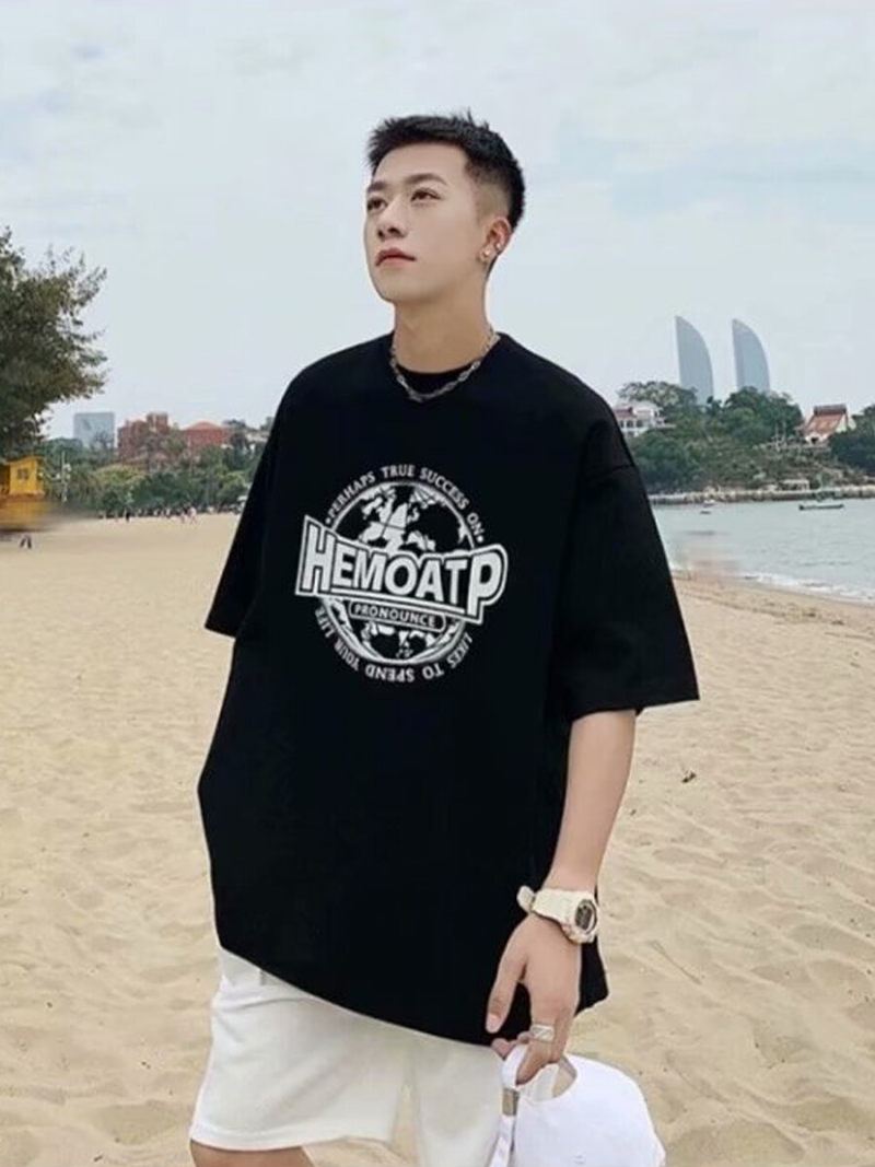 Oversized T-shirt With Printed On Front Oversized T-shirt With Printed On Front