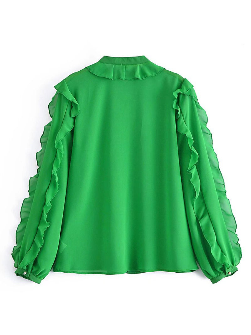 Button Through Frill Details Sleeves Blouse Button Through Frill Details Sleeves Blouse