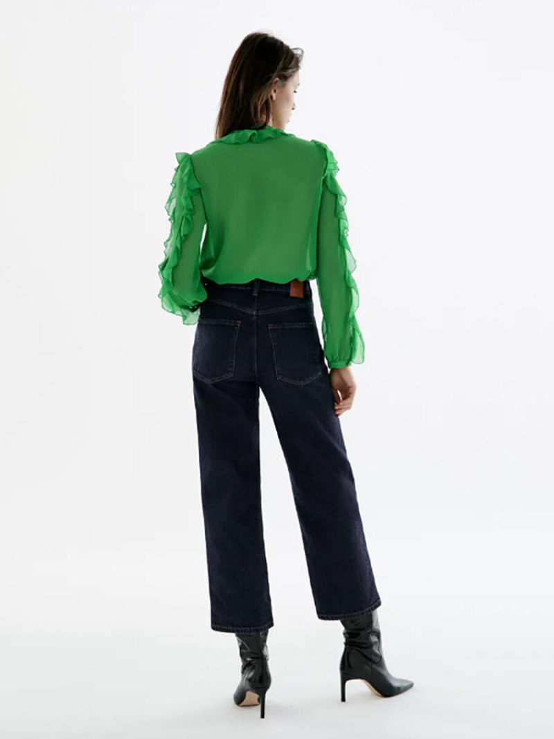 Button Through Frill Details Sleeves Blouse Button Through Frill Details Sleeves Blouse