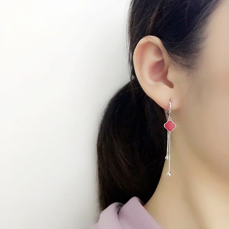 Faux pearl decor zircon tassel earrings Faux pearl decor zircon tassel earrings