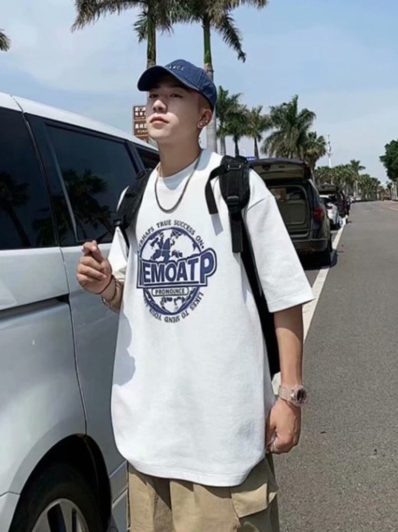 Oversized T-shirt With Printed On Front Oversized T-shirt With Printed On Front