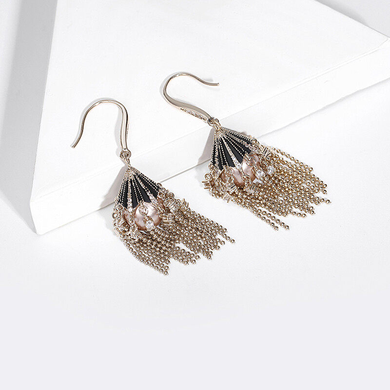 Drop earrings in bead design s925 hoop Drop earrings in bead design s925 hoop