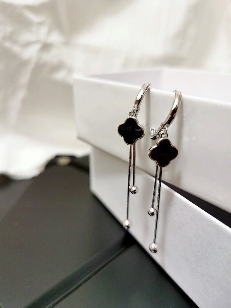 Faux pearl decor zircon tassel earrings Faux pearl decor zircon tassel earrings