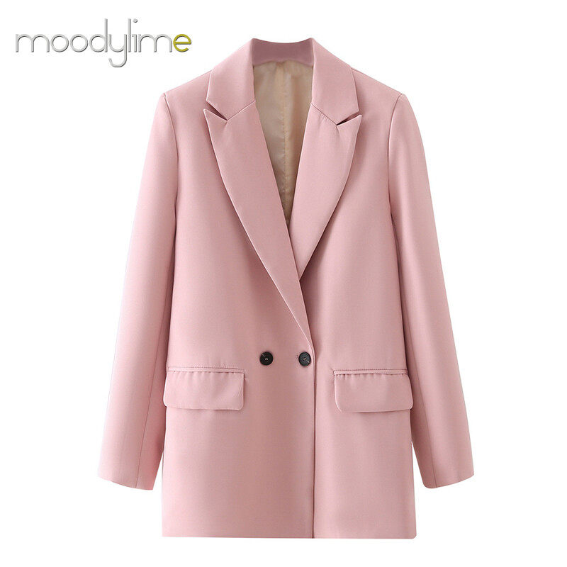 Lapel Neck Double Breasted Blazer Lapel Neck Double Breasted Blazer