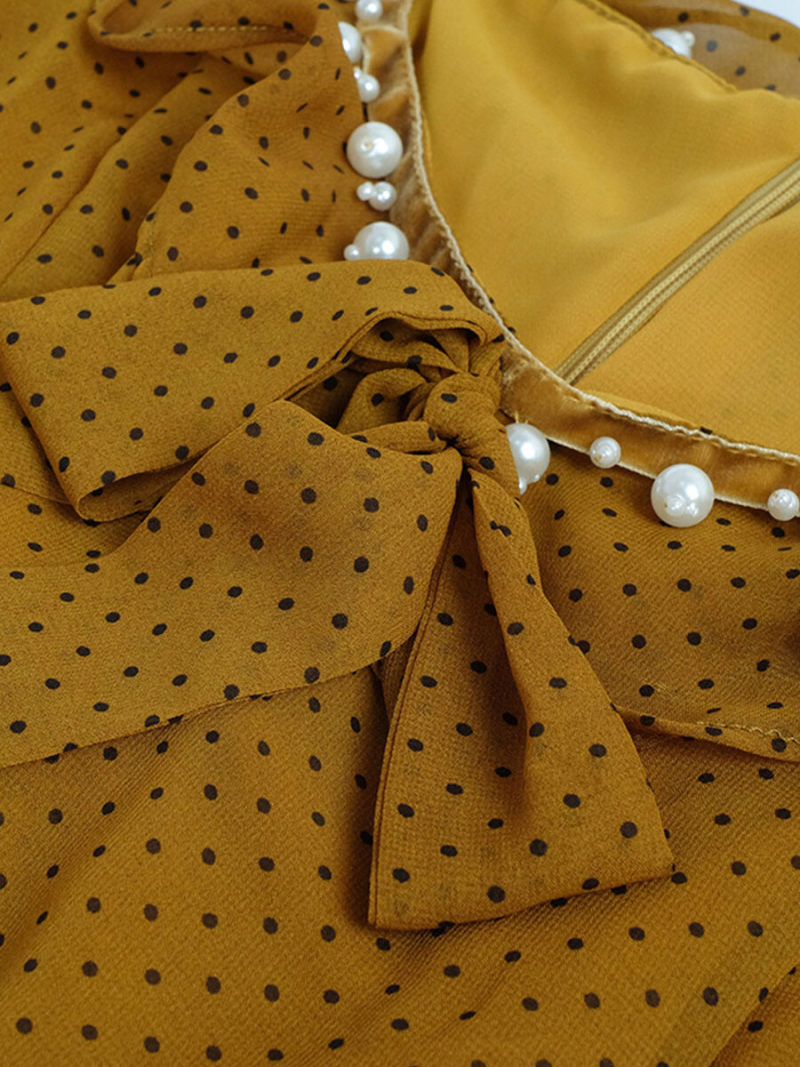 Wave point yellow dress Wave point yellow dress