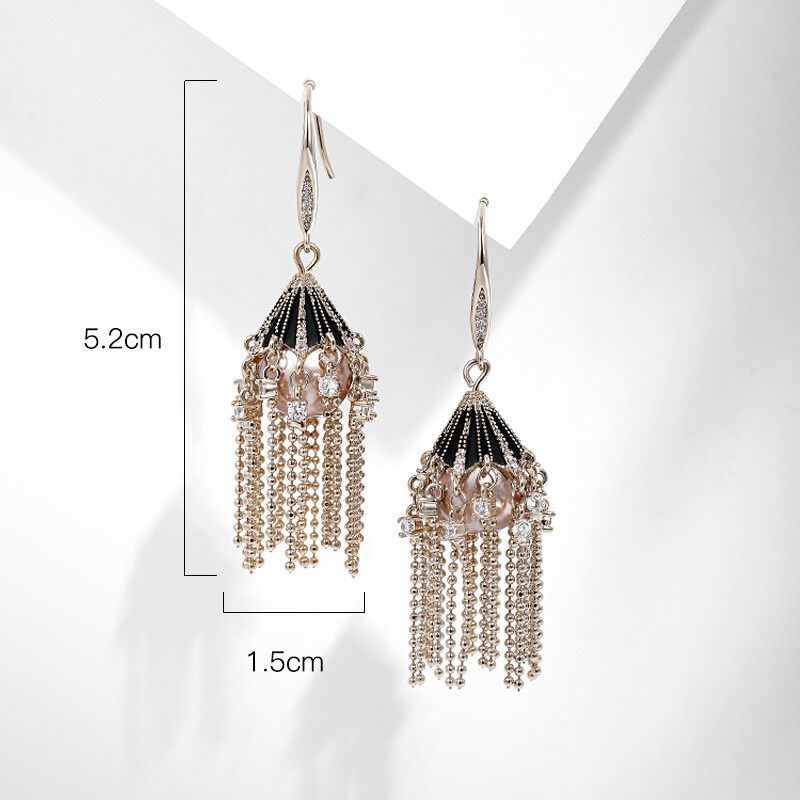 Drop earrings in bead design s925 hoop Drop earrings in bead design s925 hoop