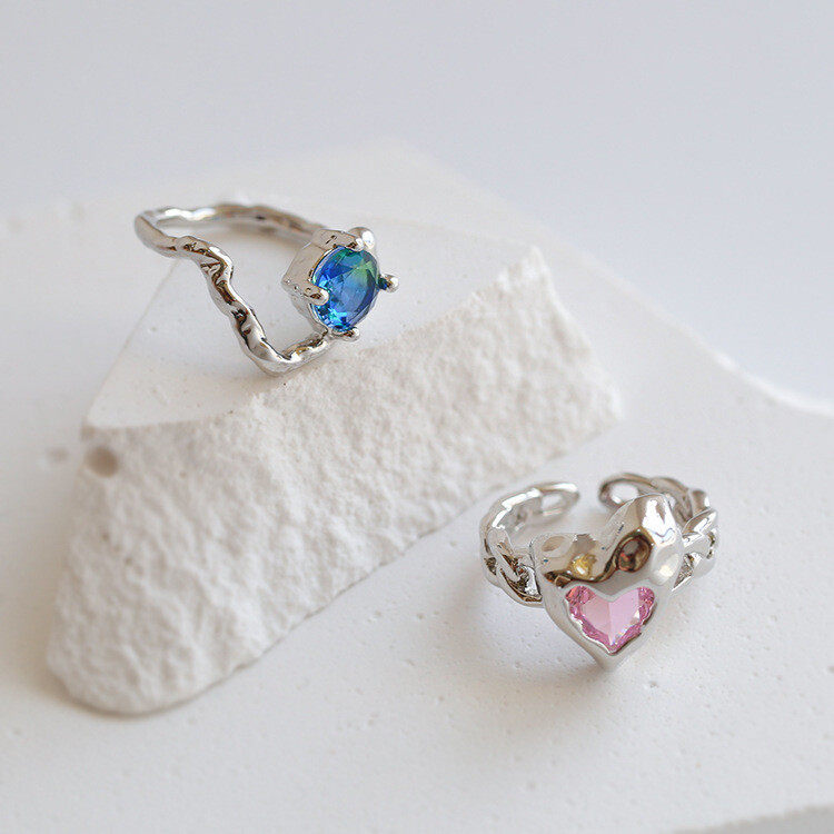 Artificial crystal rings coppery Artificial crystal rings coppery