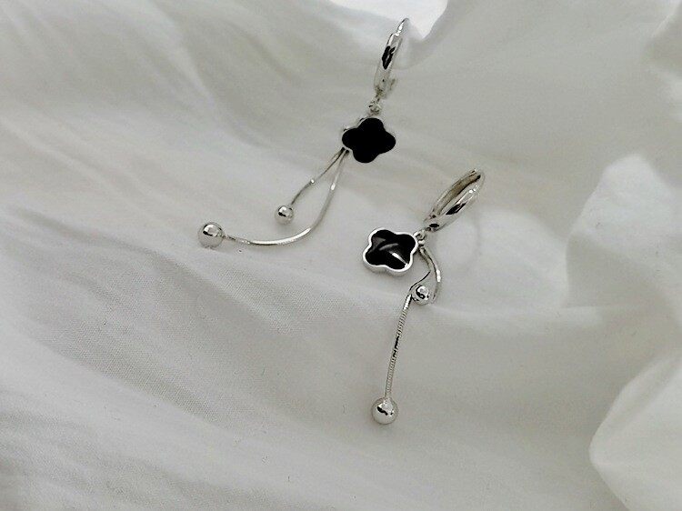 Faux pearl decor zircon tassel earrings Faux pearl decor zircon tassel earrings