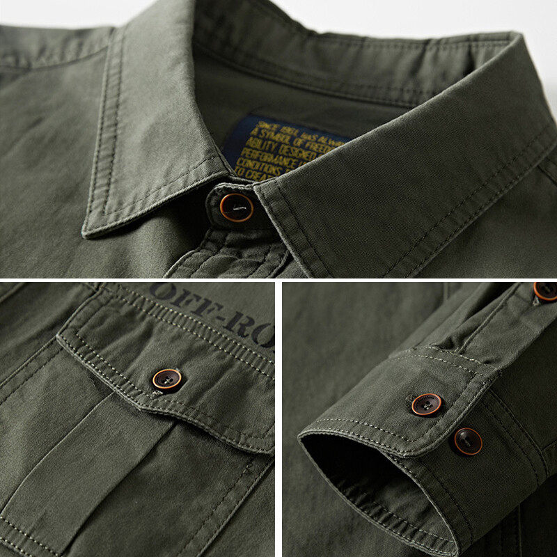 Worker Shirt In Black With Two Pockets On Front Worker Shirt In Black With Two Pockets On Front