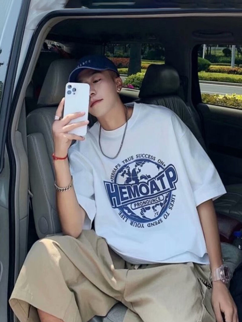 Oversized T-shirt With Printed On Front Oversized T-shirt With Printed On Front