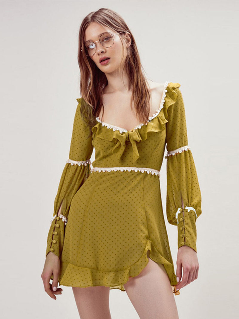 Wave point yellow dress Wave point yellow dress