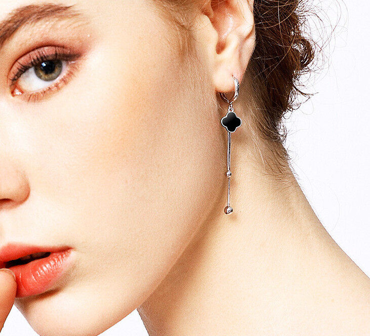 Faux pearl decor zircon tassel earrings Faux pearl decor zircon tassel earrings