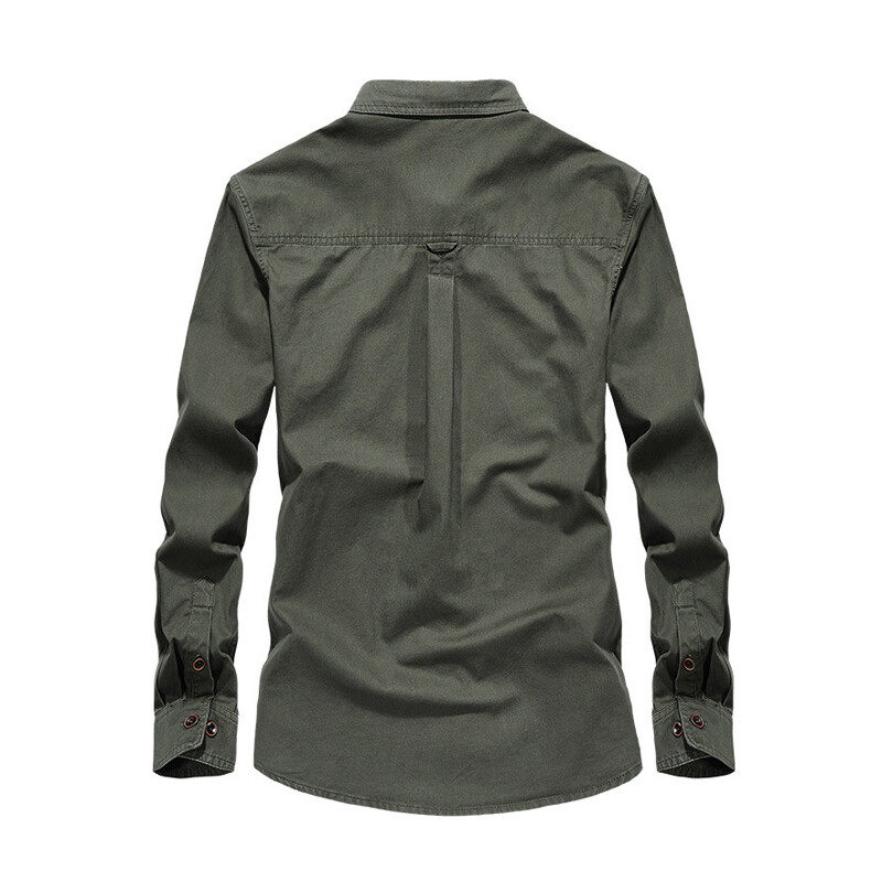 Worker Shirt In Black With Two Pockets On Front Worker Shirt In Black With Two Pockets On Front