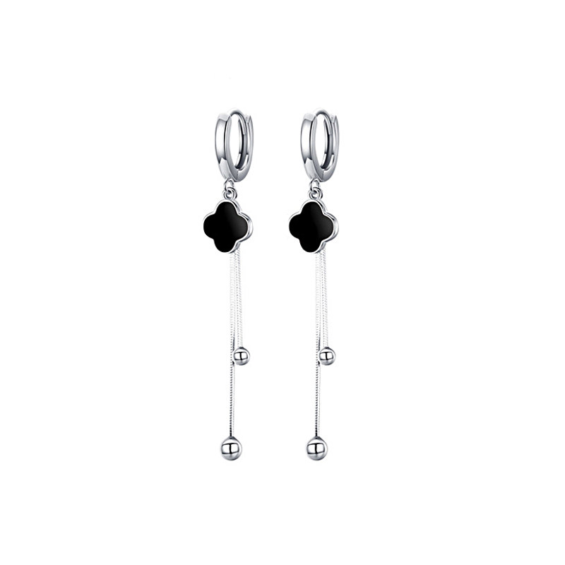Faux pearl decor zircon tassel earrings Faux pearl decor zircon tassel earrings