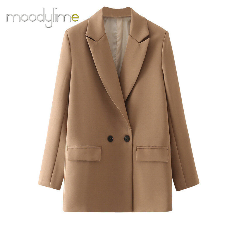 Lapel Neck Double Breasted Blazer Lapel Neck Double Breasted Blazer
