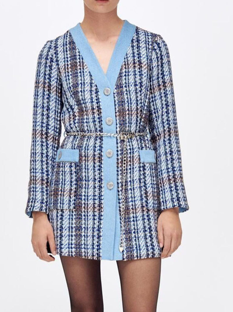 Grid tweed coat dress Grid tweed coat dress