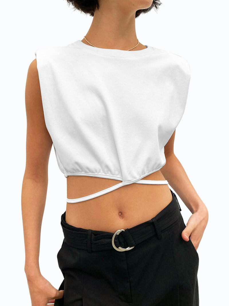 Crew Neck Sleeves Crop Crew Neck Sleeves Crop