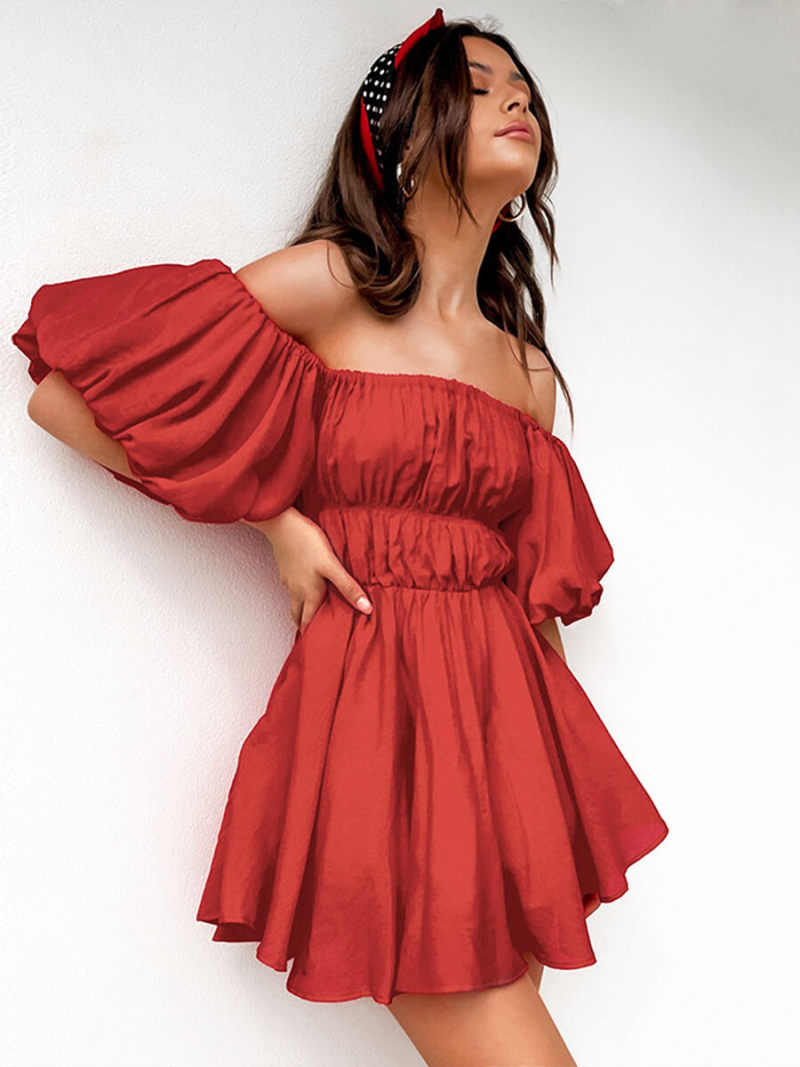 Off Shoulder Ruched Smoke Dress Off Shoulder Ruched Smoke Dress