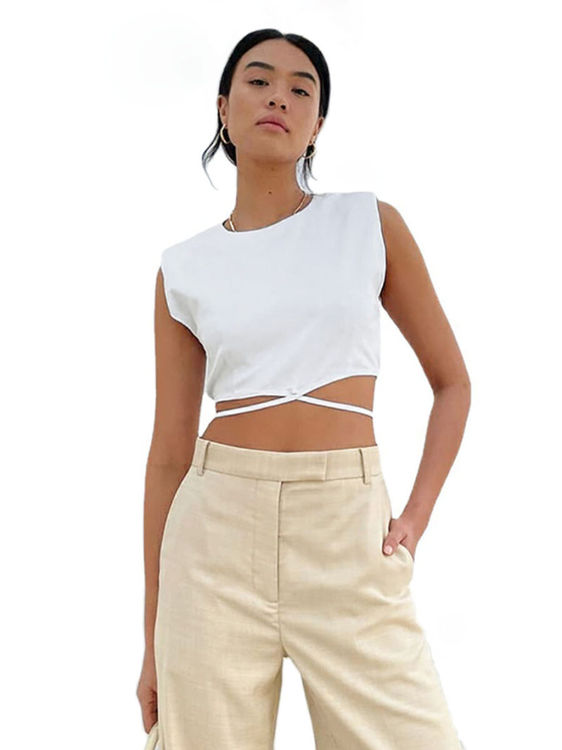 Crew Neck Sleeves Crop Crew Neck Sleeves Crop