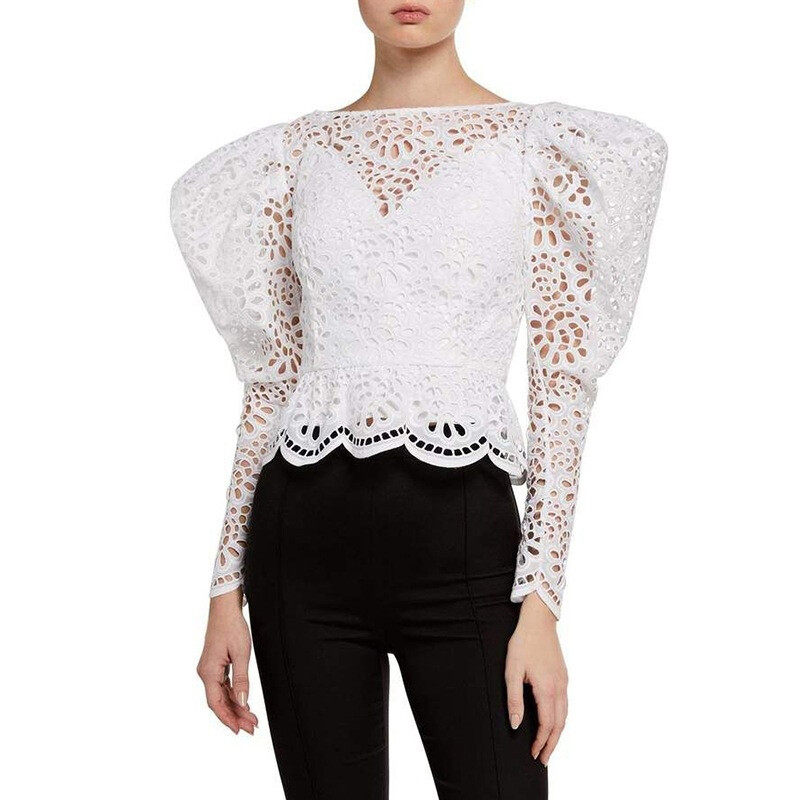 High Neck Lantren Sleeves Lace Blouse High Neck Lantren Sleeves Lace Blouse