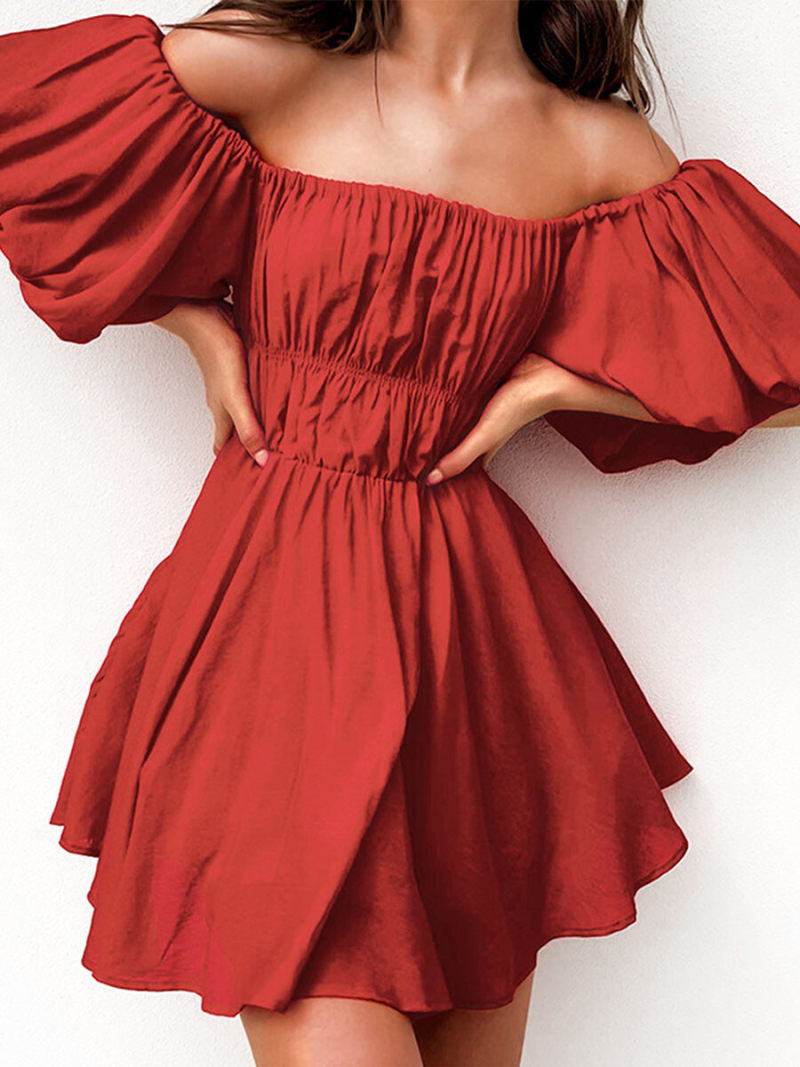 Off Shoulder Ruched Smoke Dress Off Shoulder Ruched Smoke Dress