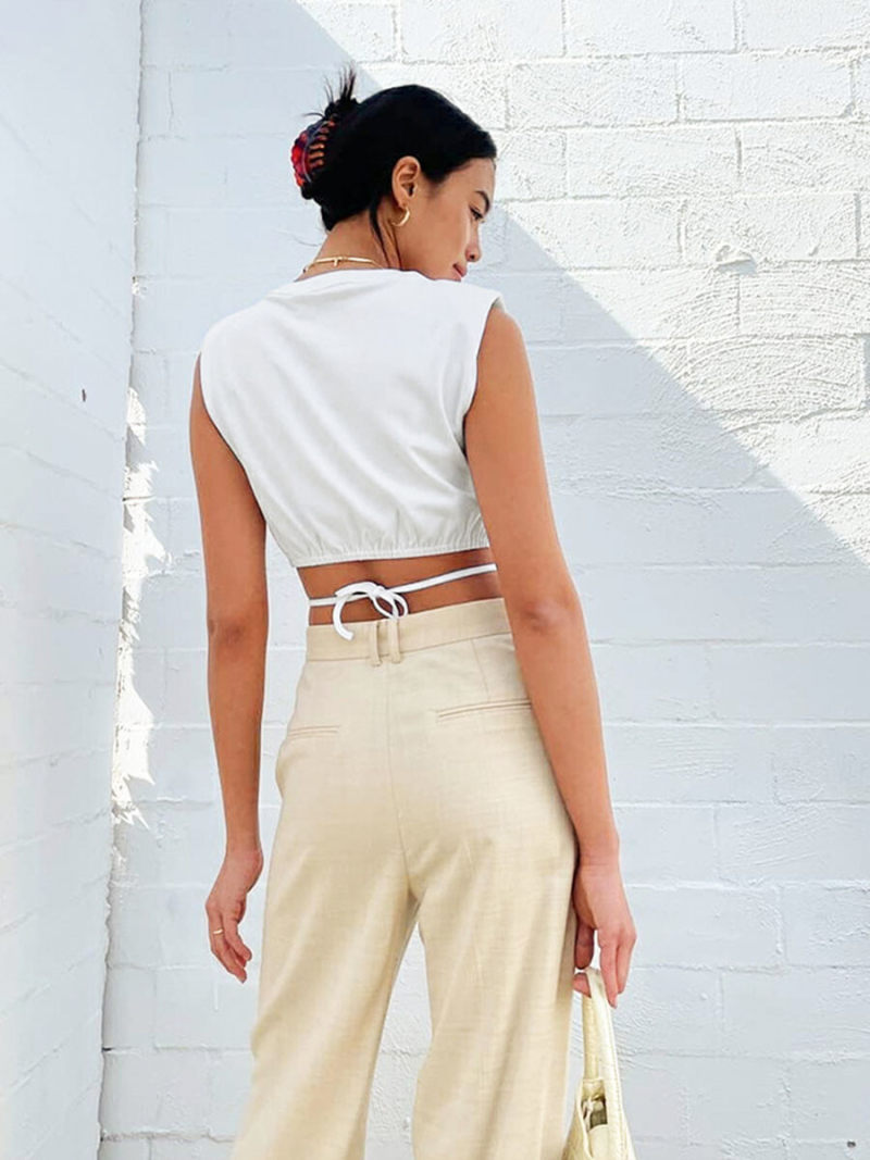 Crew Neck Sleeves Crop Crew Neck Sleeves Crop