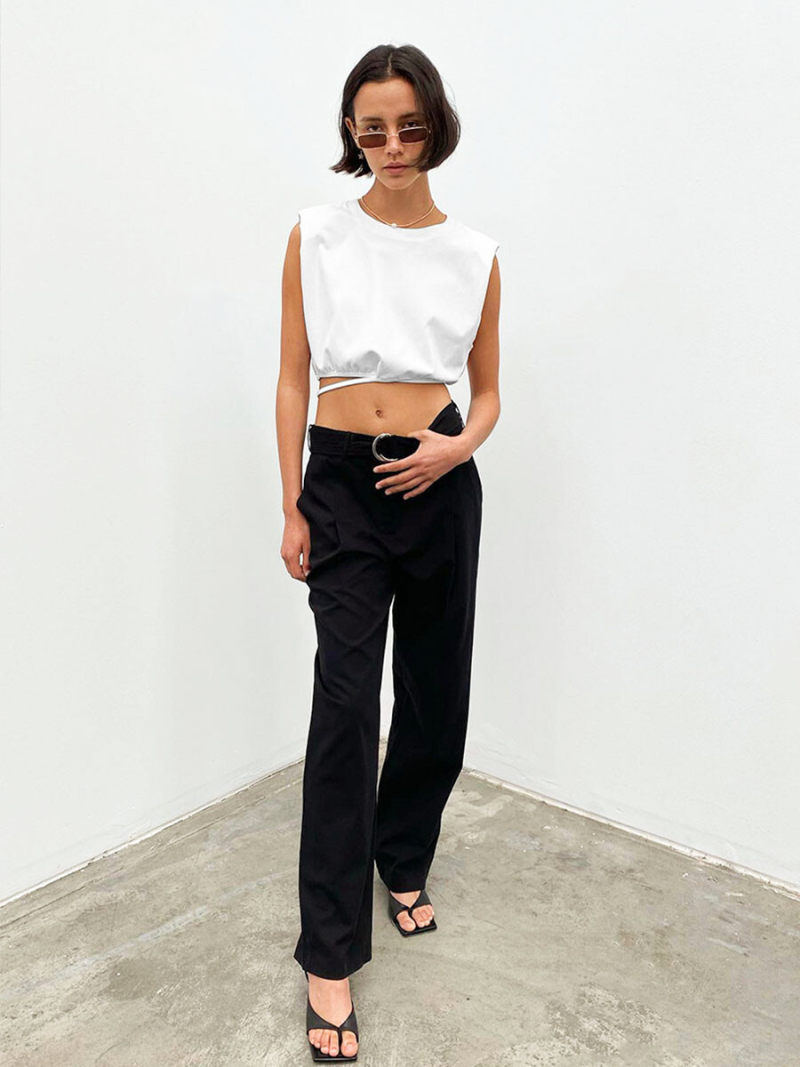 Crew Neck Sleeves Crop Crew Neck Sleeves Crop