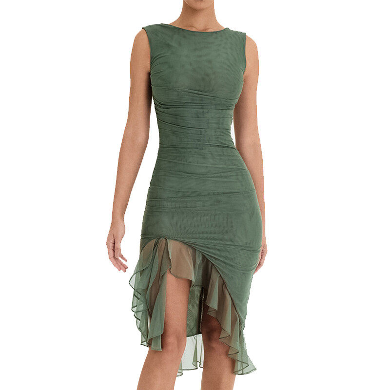 Pleat Mesh Mini Dress Pleat Mesh Mini Dress