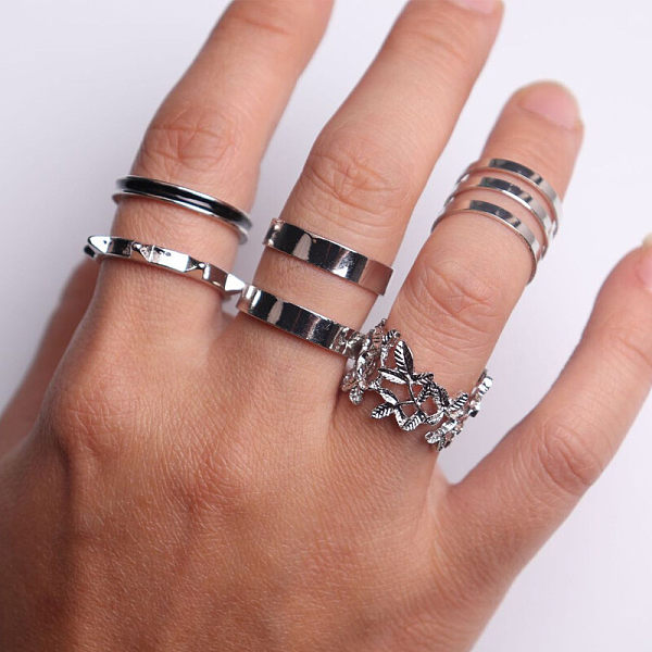 Vintage Love flower diamond ring 6-piece set Vintage Love flower diamond ring 6-piece set