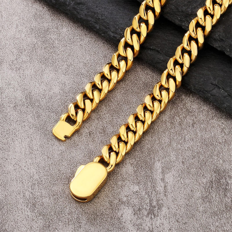 Push Button Clasp | 8mm Miami Cuban Link Chain Push Button Clasp | 8mm Miami Cuban Link Chain