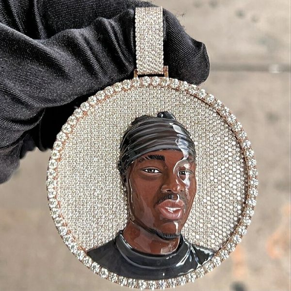 Custom Enamel Charm Pendant Full Iced Out S925 Moissanite Diamonds Pass Diamond Tester Custom Enamel Charm Pendant Full Iced Out S925 Moissanite Diamonds Pass Diamond Tester