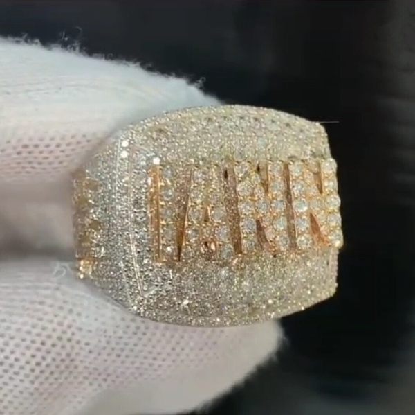 Custom Name Ring, VVS Moissanite Diamonds , Pass Diamond Tester ,925 Silver Ring Custom Name Ring, VVS Moissanite Diamonds , Pass Diamond Tester ,925 Silver Ring