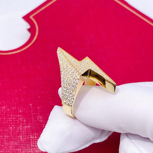 Custom Lightning Ring, VVS Moissanite Diamonds , Pass Diamond Tester ,925 Silver Ring Custom Lightning Ring, VVS Moissanite Diamonds , Pass Diamond Tester ,925 Silver Ring