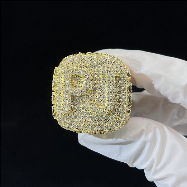 Custom Moissanite Champion Ring, 925 Sterling Silver, Vvs Moissanite Diamond, Pass Diamond Tester, Iced Out Hip Hop Ring For Men Custom Moissanite Champion Ring, 925 Sterling Silver, Vvs Moissanite Diamond, Pass Diamond Tester, Iced Out Hip Hop Ring For Men