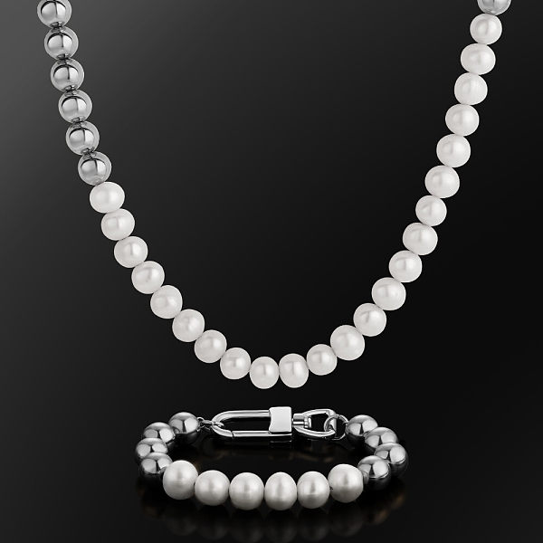 10mm Freshwater Pearl Beaded Necklace and Bracelet Set 10mm Freshwater Pearl Beaded Necklace and Bracelet Set