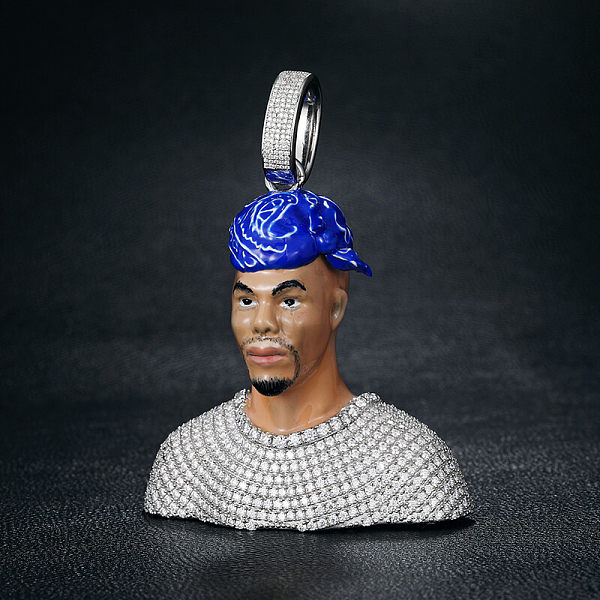 Custom Enamel Body Pendant, Full Iced Out S925 Moissanite Diamonds, Pass Diamond Tester Custom Enamel Body Pendant, Full Iced Out S925 Moissanite Diamonds, Pass Diamond Tester