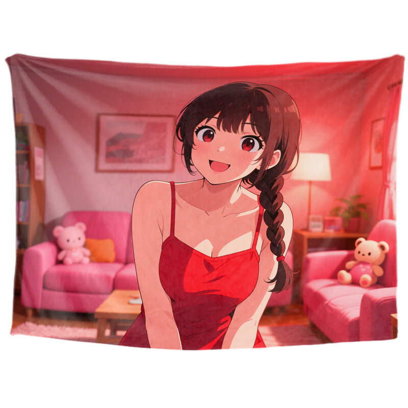 Personalized anime custom tapestry, anime aesthetic introduction, room decoration aesthetics, anime aesthetic college wall decoration, living room hanging