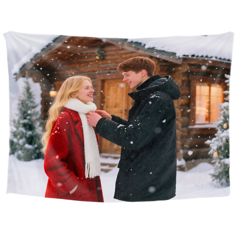 Personalized couple custom tapestry, romantic love introduction, room decoration aesthetics, romantic college wall decoration, living room hanging